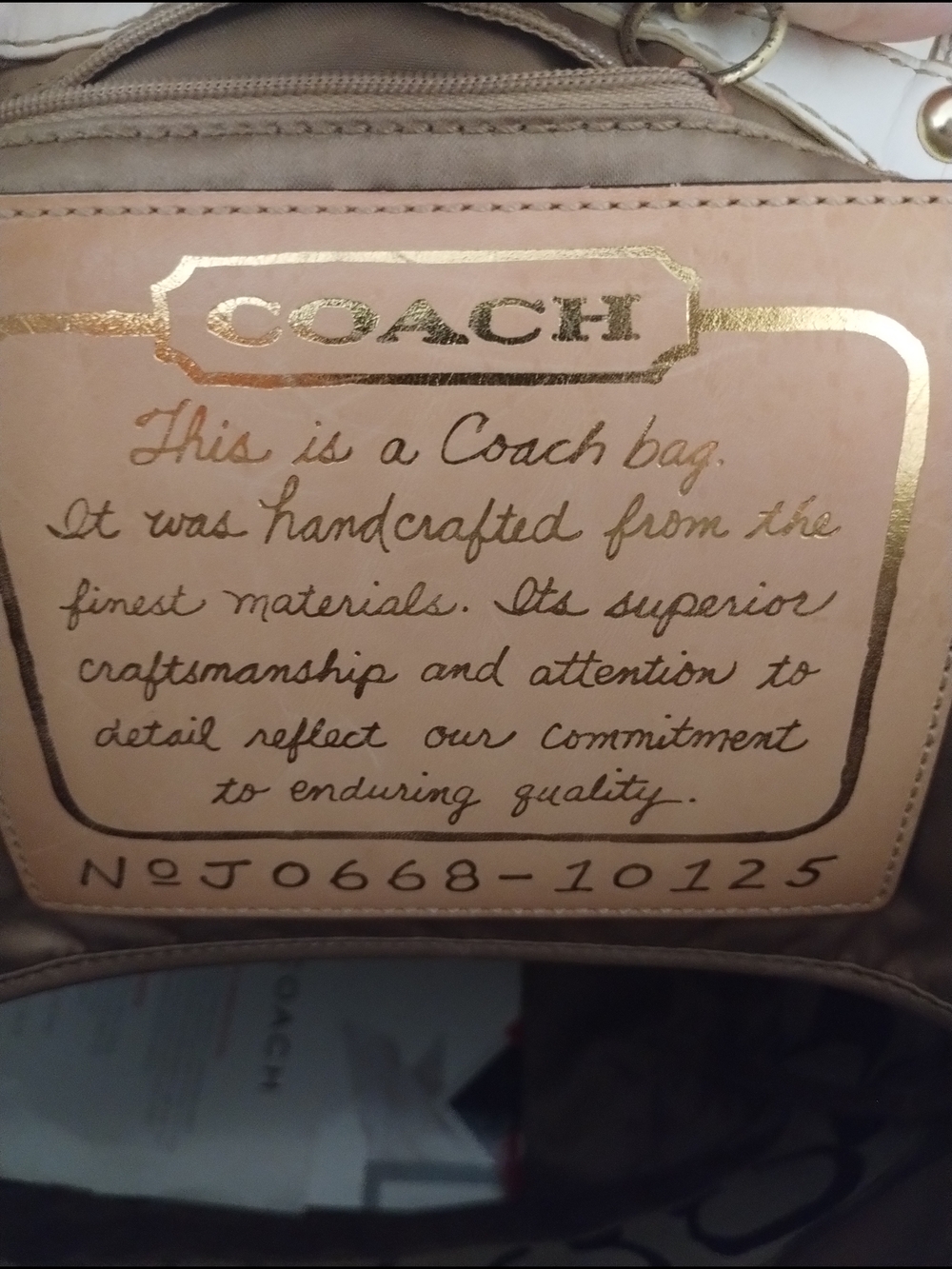 Coach Special Edition Signature Canvas Tote in Brown and Cream - Picture 8 of 9